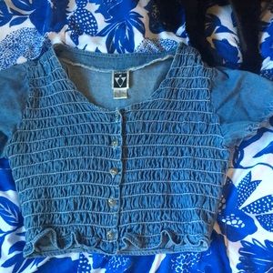 ON HOLD Vintage 90s shirred denim top